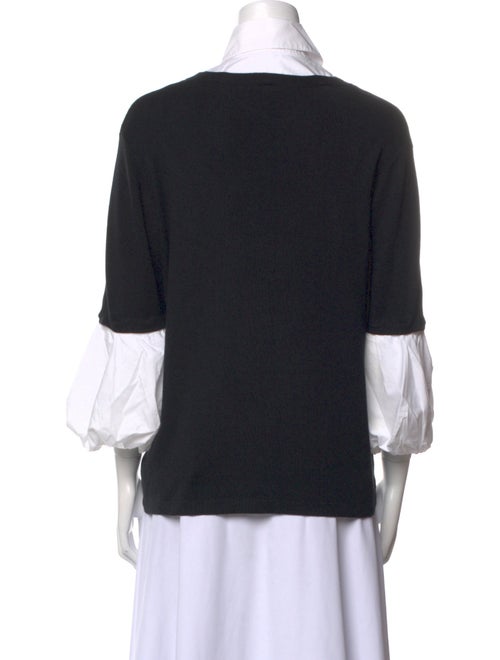 Anne Fontaine V-Neck Three-Quarter Sleeve Top