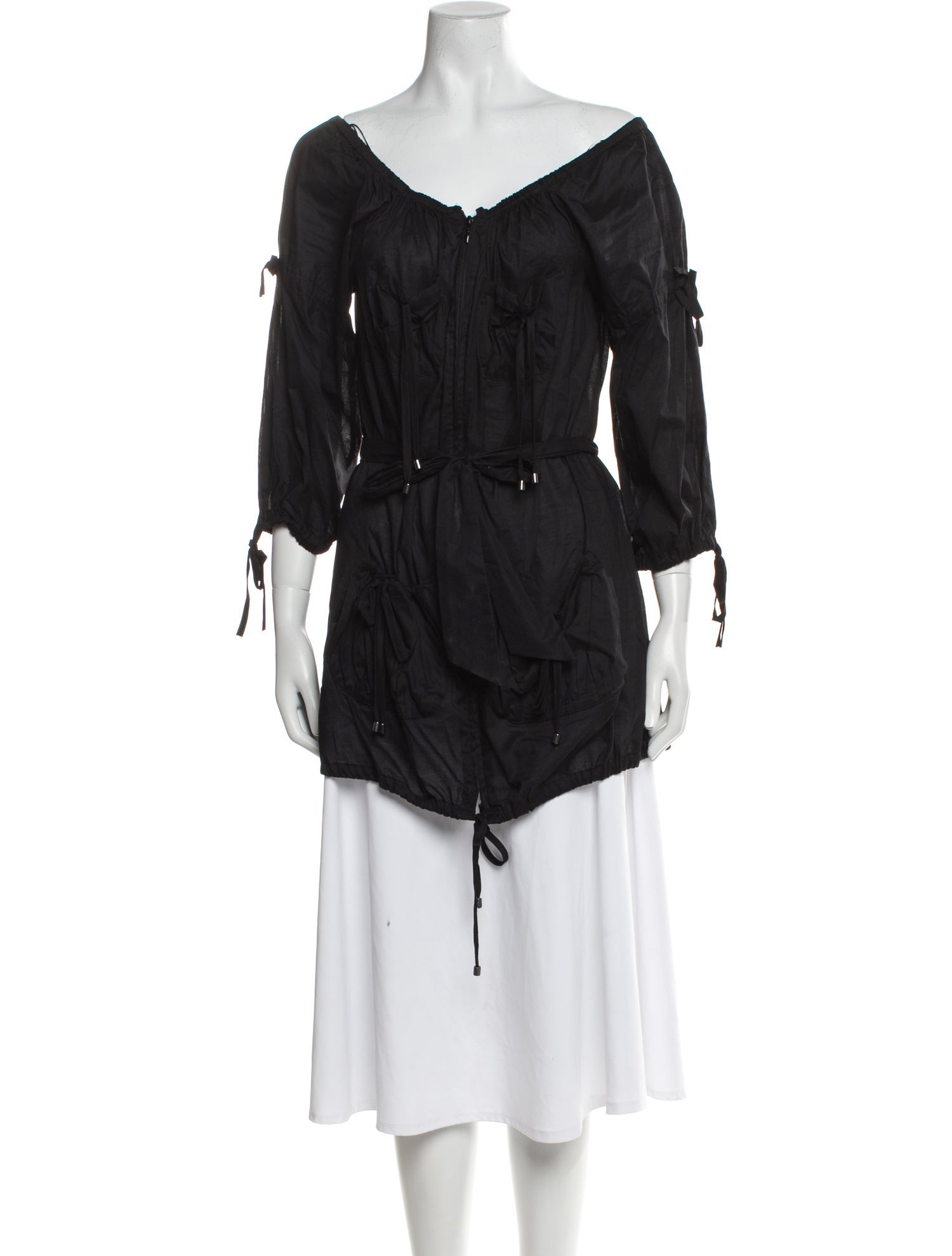 Anne Fontaine V-Neck Three-Quarter Sleeve Tunic