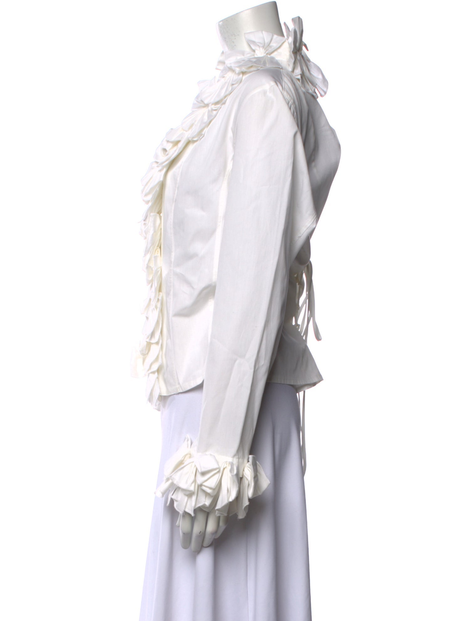 Anne Fontaine V-Neck Long Sleeve Blouse