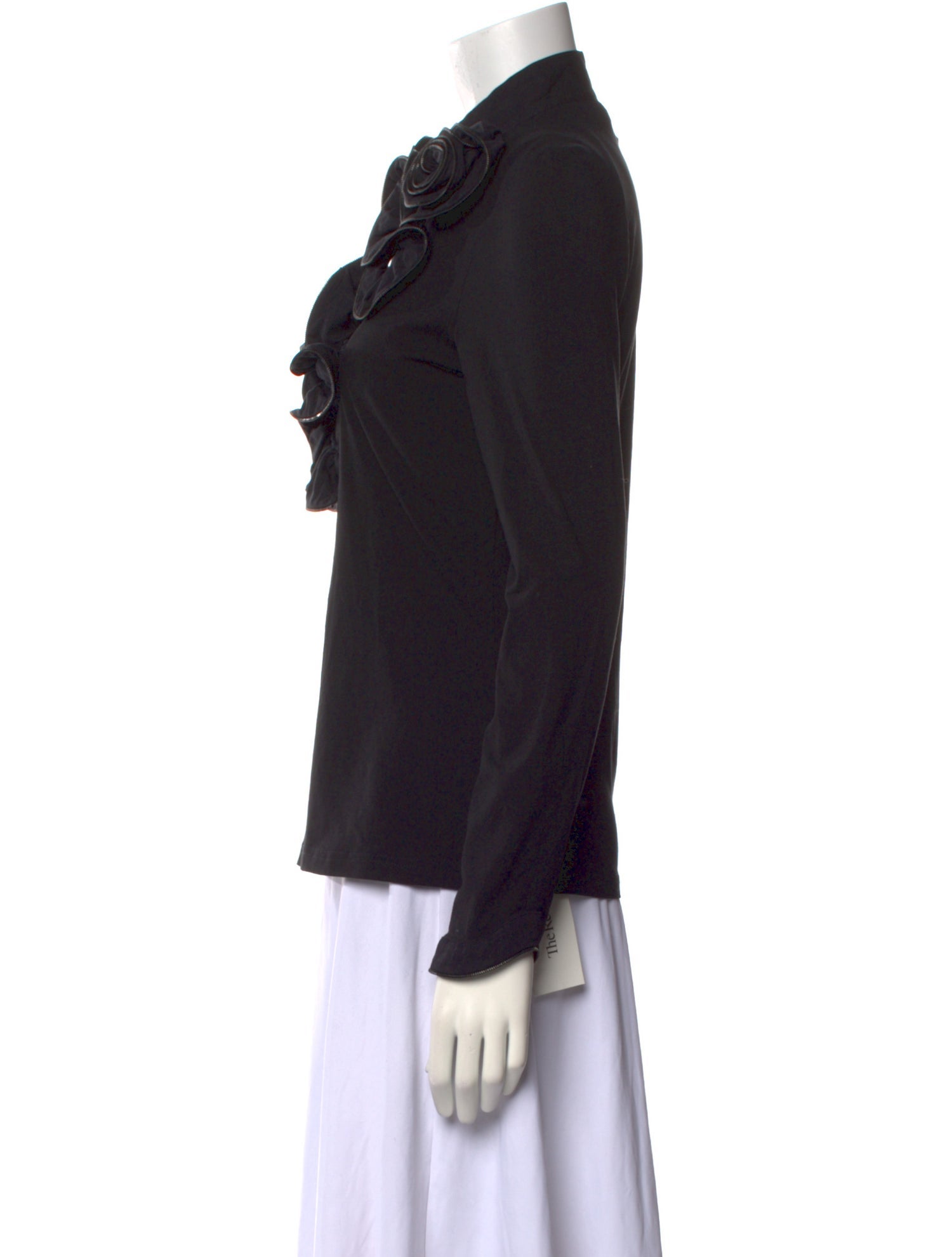 Anne Fontaine Mock Neck Long Sleeve Top