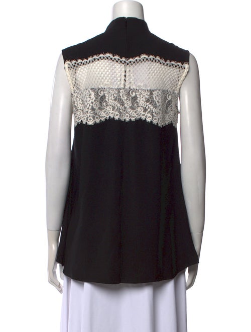 Anne Fontaine Colorblock Pattern Mock Neck Top