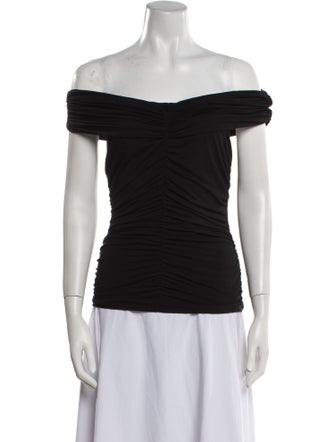 Anne Fontaine Off-The-Shoulder Short Sleeve Top
