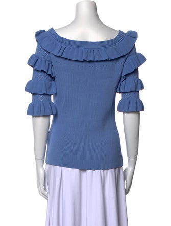 Anne Fontaine Scoop Neck Three-Quarter Sleeve Top