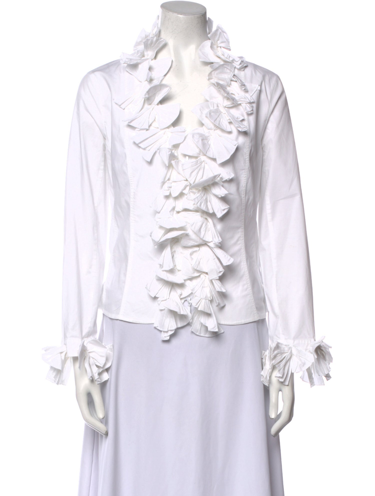 Anne Fontaine V-Neck Long Sleeve Blouse