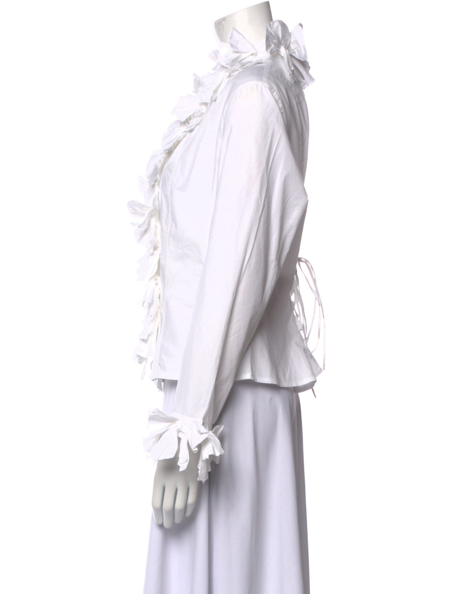 Anne Fontaine V-Neck Long Sleeve Blouse