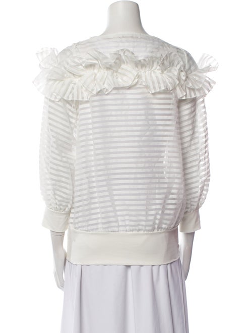 Anne Fontaine Off-The-Shoulder Three-Quarter Sleeve Blouse