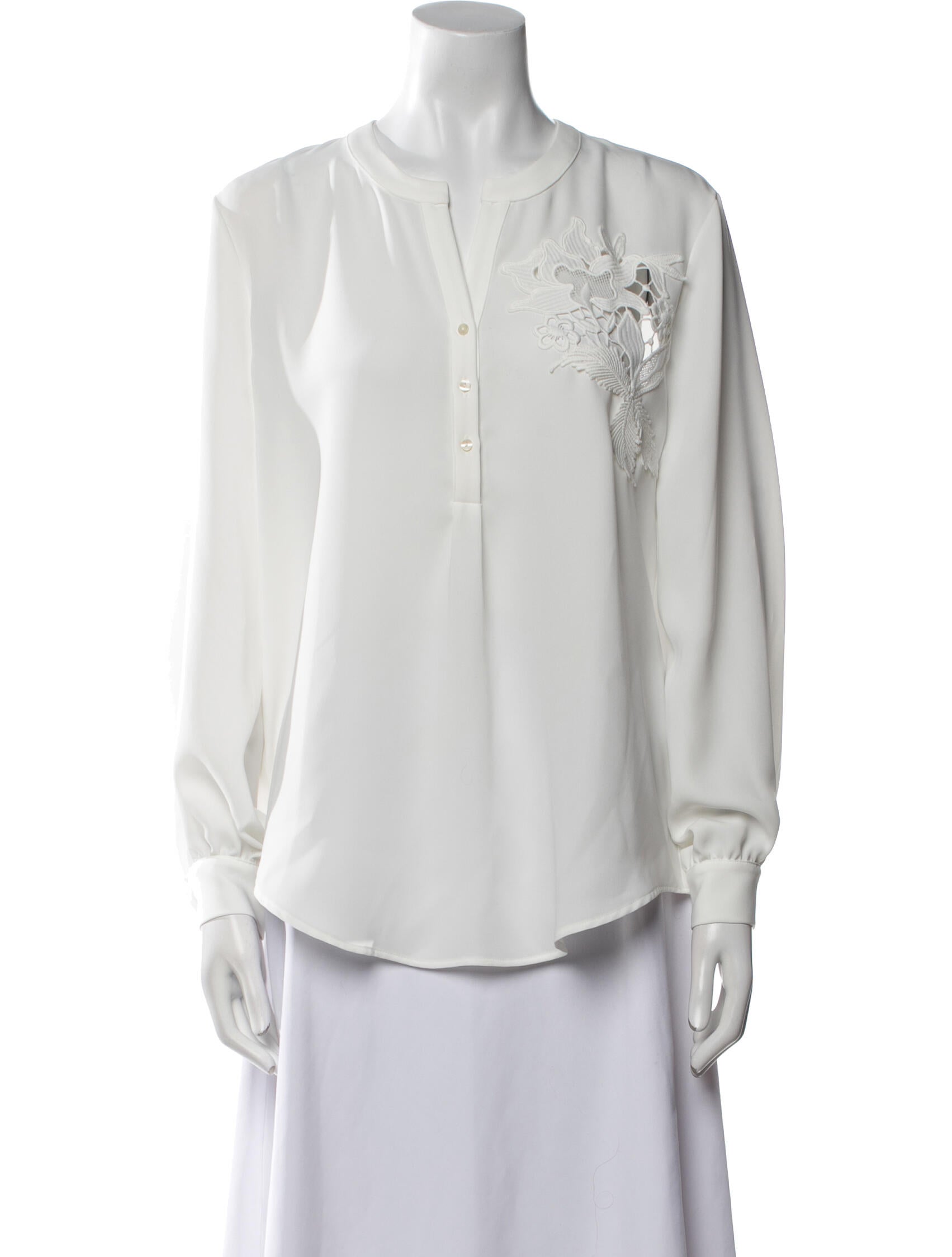 Anne Fontaine Crew Neck Long Sleeve Blouse