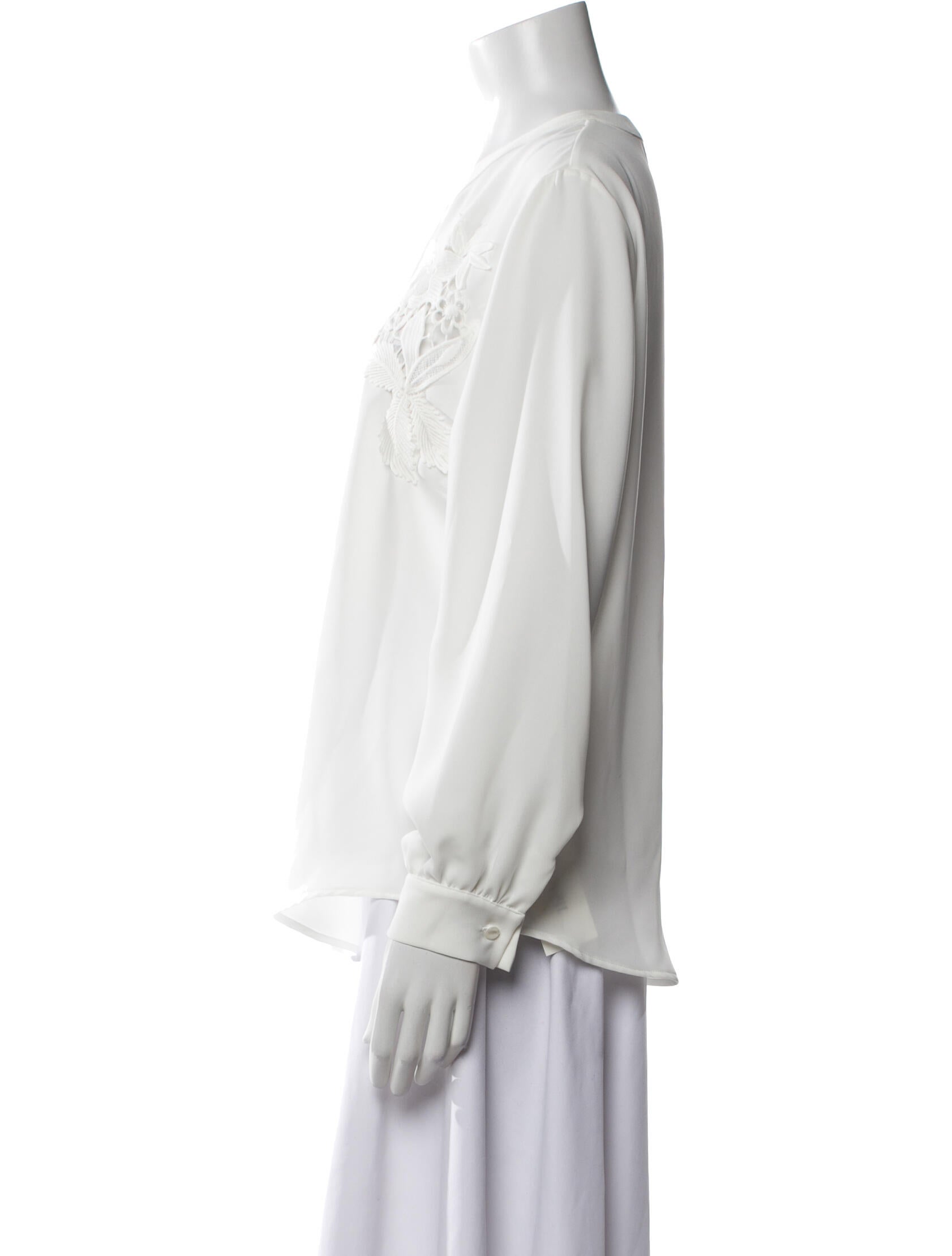 Anne Fontaine Crew Neck Long Sleeve Blouse