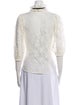 Anne Fontaine Lace Pattern Mock Neck Blouse