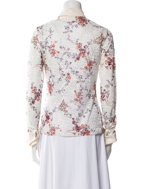 Anne Fontaine Floral Print Long Sleeve Button-Up Top