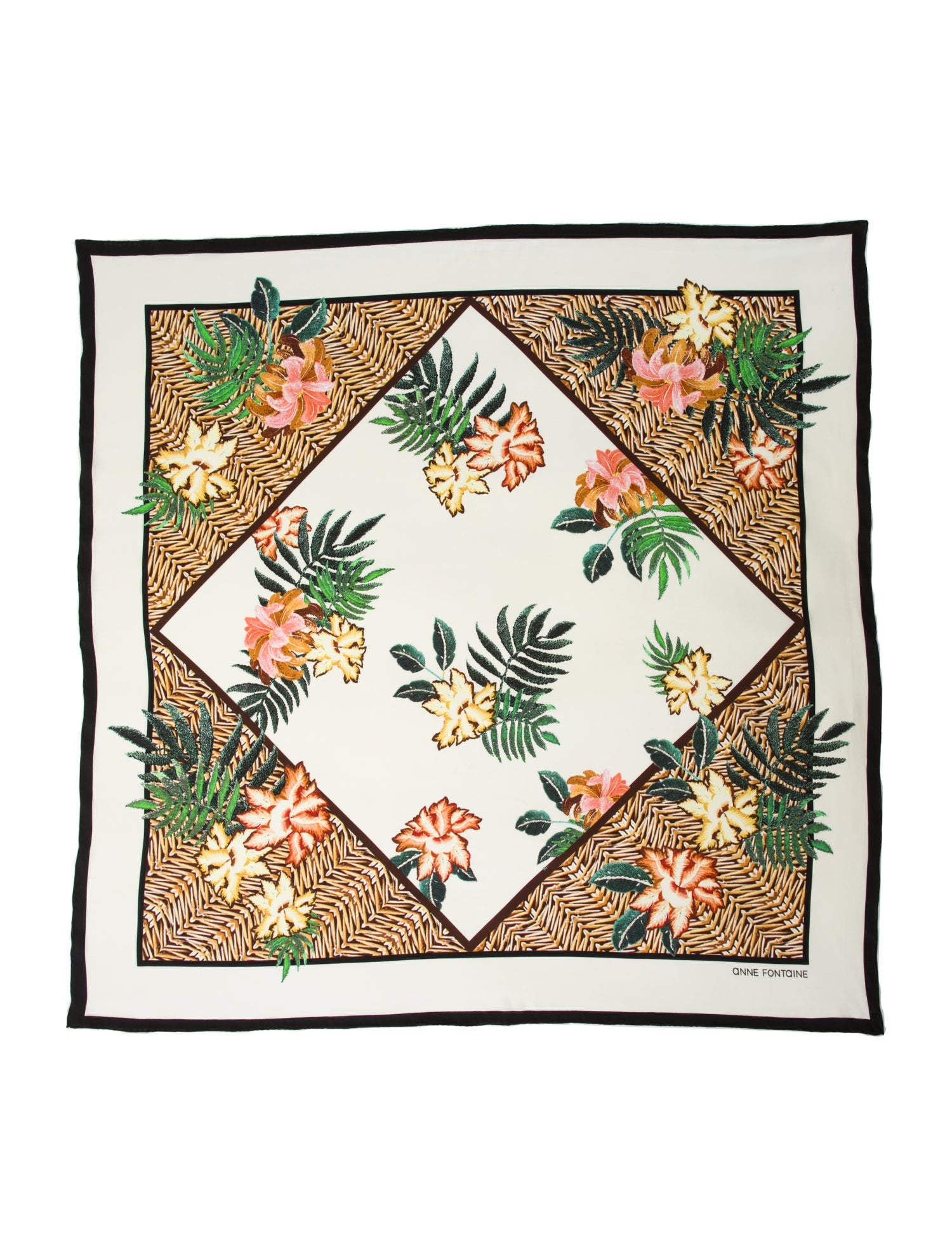 Anne Fontaine Silk Floral Print Scarf