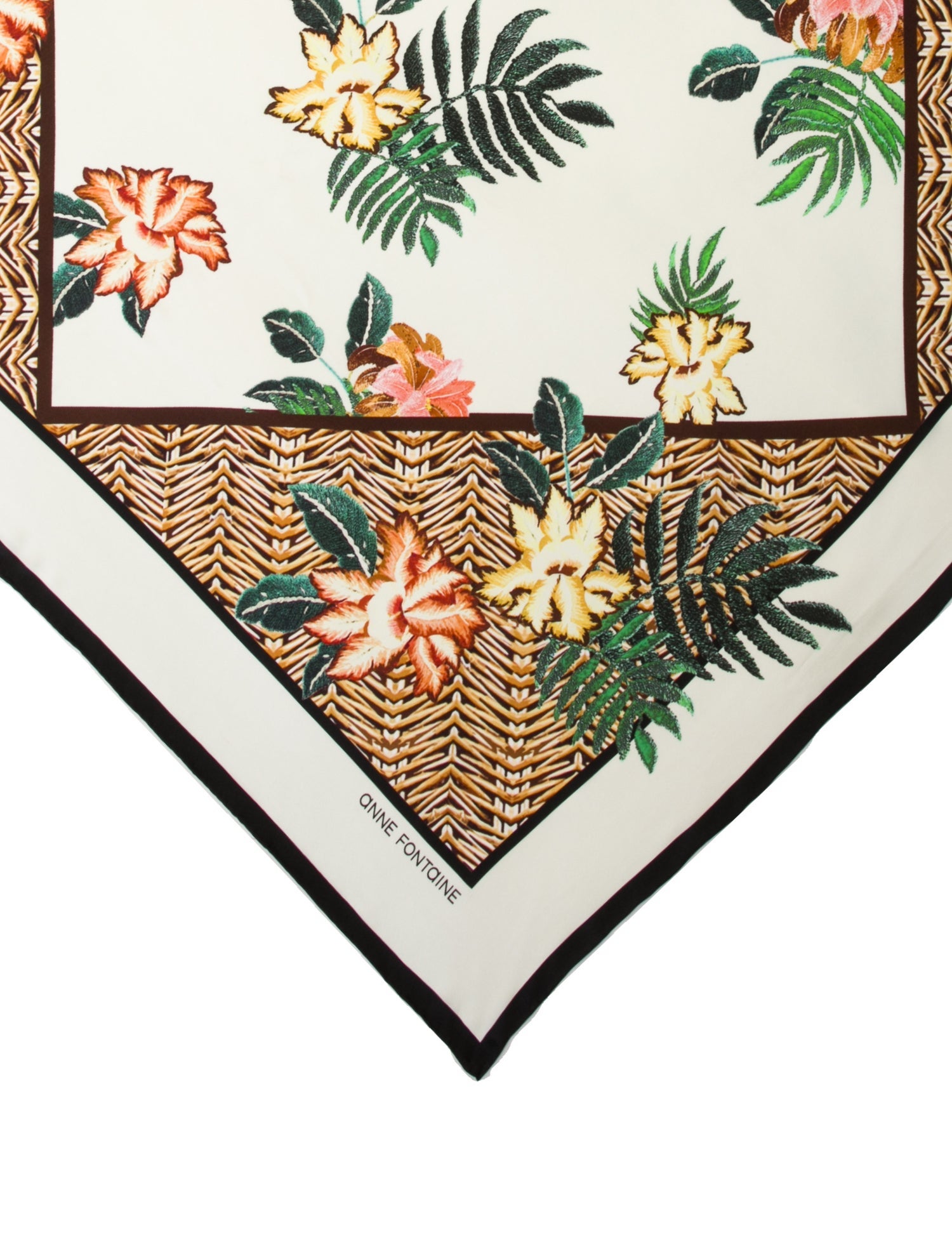 Anne Fontaine Silk Floral Print Scarf