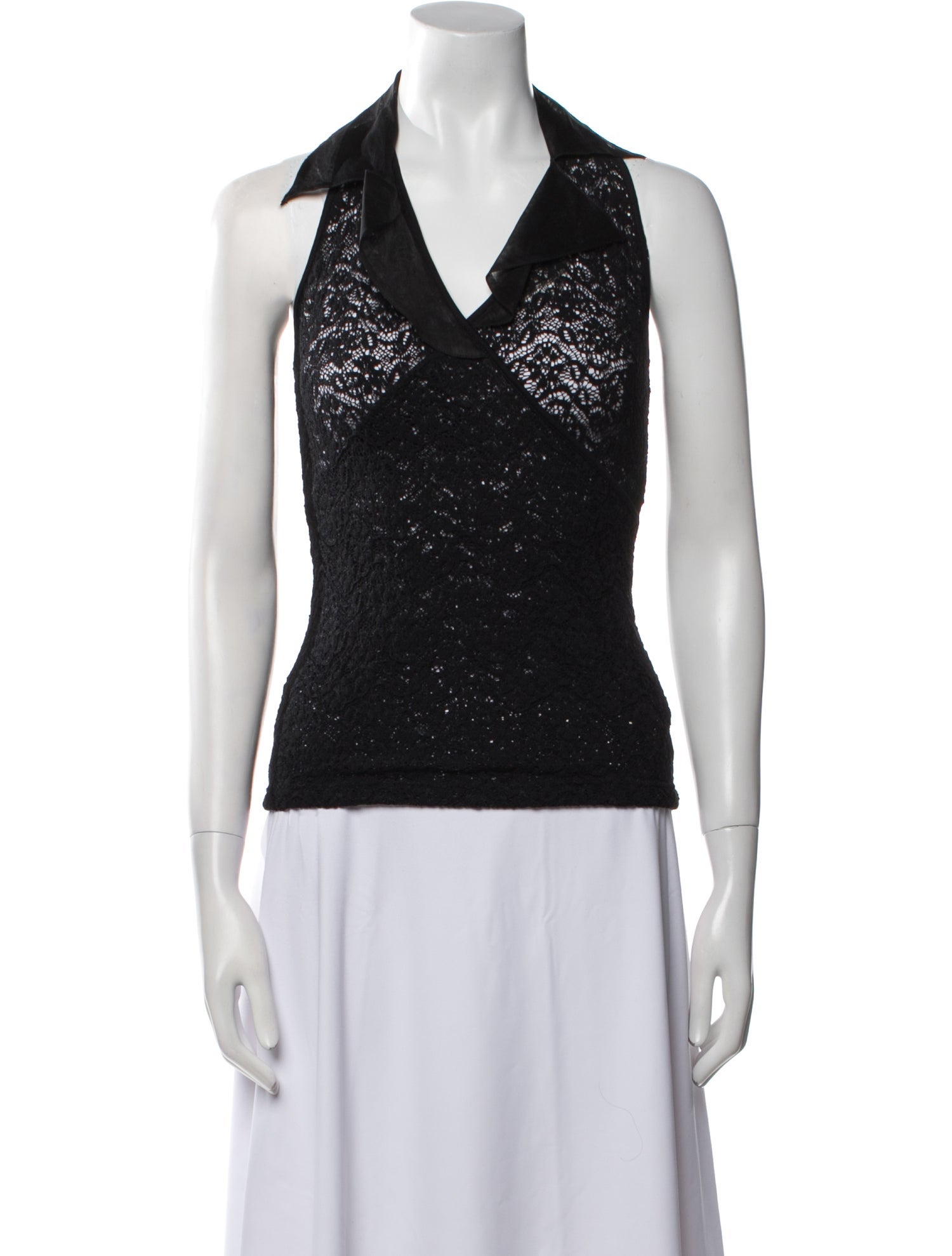 Anne Fontaine Lace Cowl Neck Top