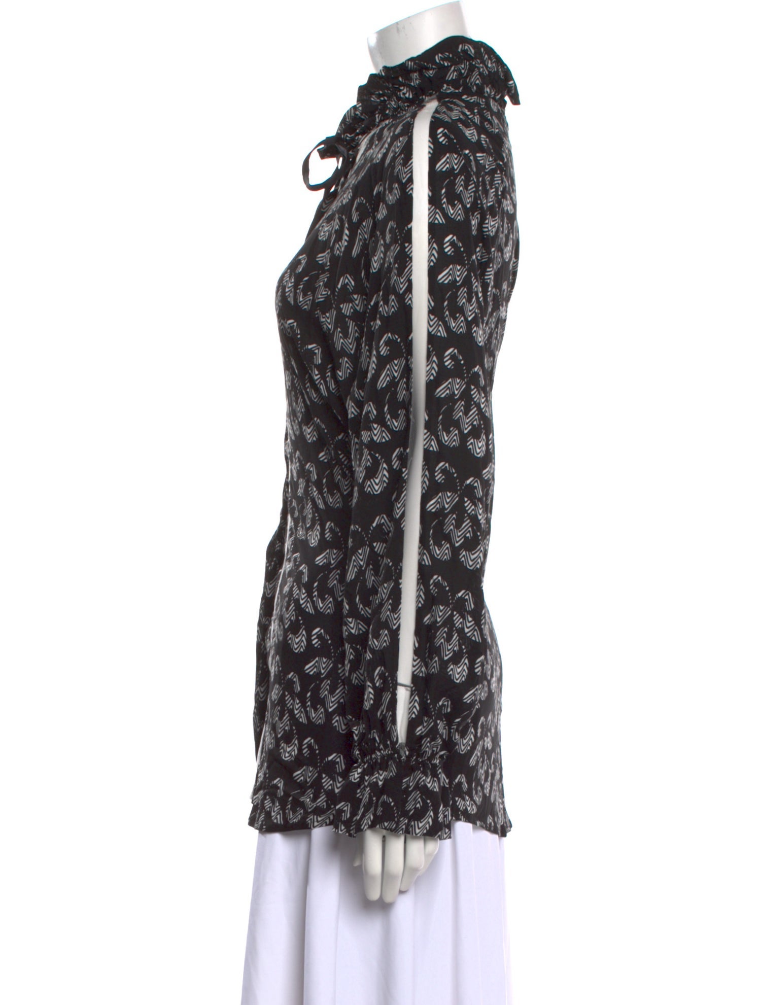 Anne Fontaine Printed Long Sleeve Button-Up Top