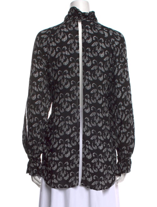 Anne Fontaine Printed Long Sleeve Button-Up Top