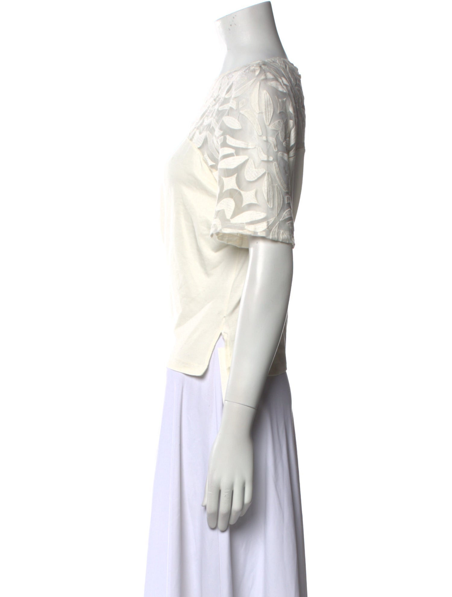 Anne Fontaine Bateau Neckline Short Sleeve Top