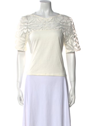 Anne Fontaine Bateau Neckline Short Sleeve Top