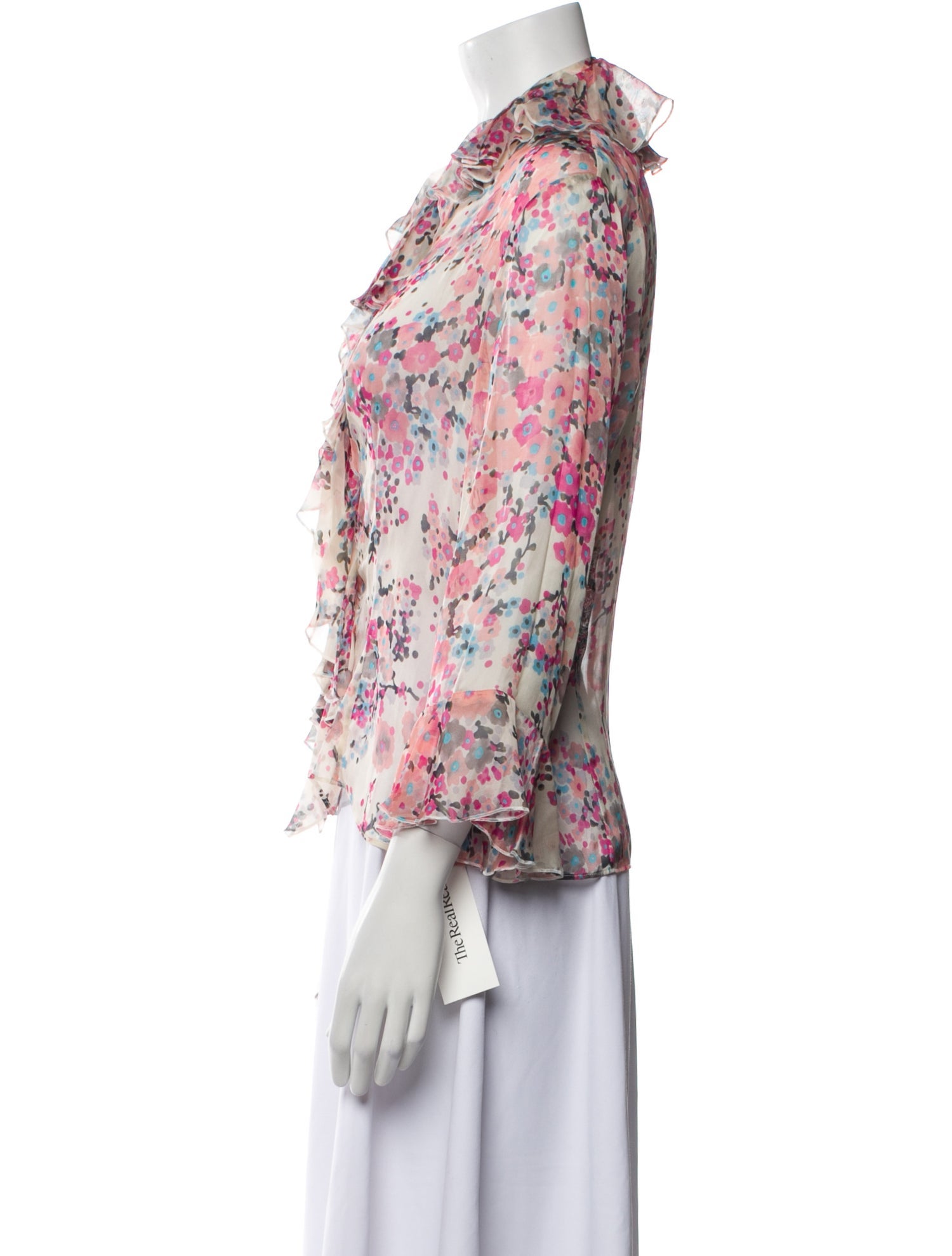 Anne Fontaine Silk Floral Print Blouse