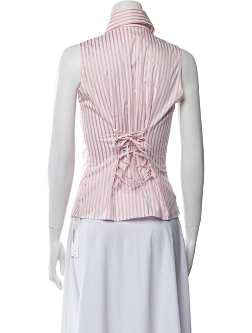 Anne Fontaine Striped Sleeveless Button-Up Top