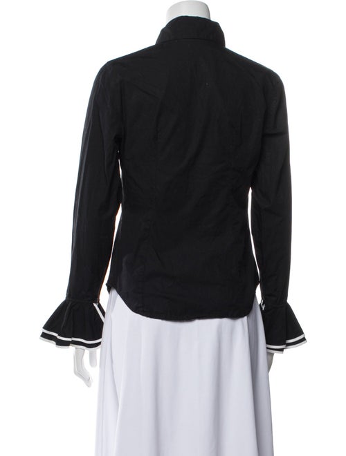 Anne Fontaine Striped Mock Neck Blouse