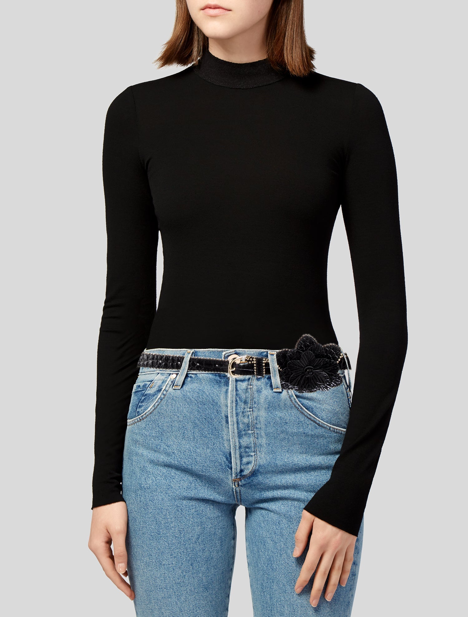 Anne Fontaine Skinny Leather Belt