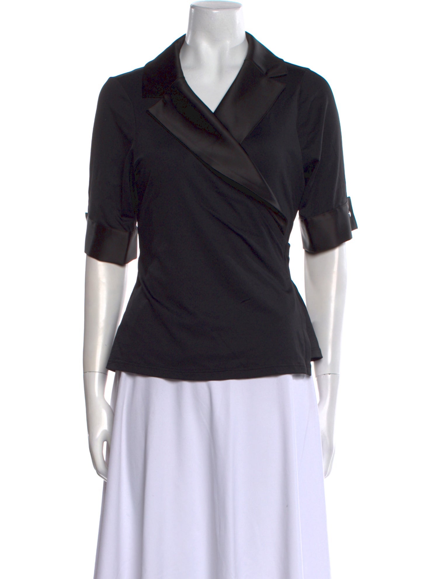 Anne Fontaine Cowl Neck Short Sleeve Top