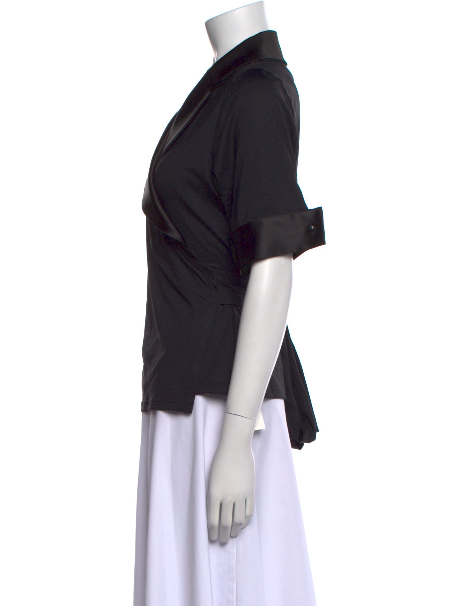Anne Fontaine Cowl Neck Short Sleeve Top