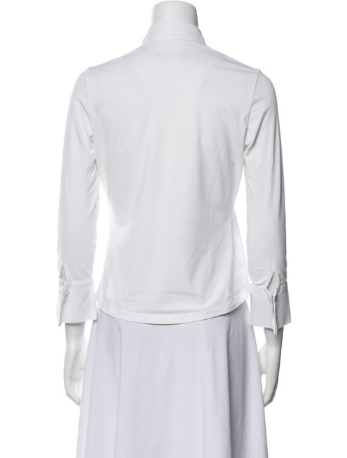 Anne Fontaine Printed Three-Quarter Sleeve Button-Up Top