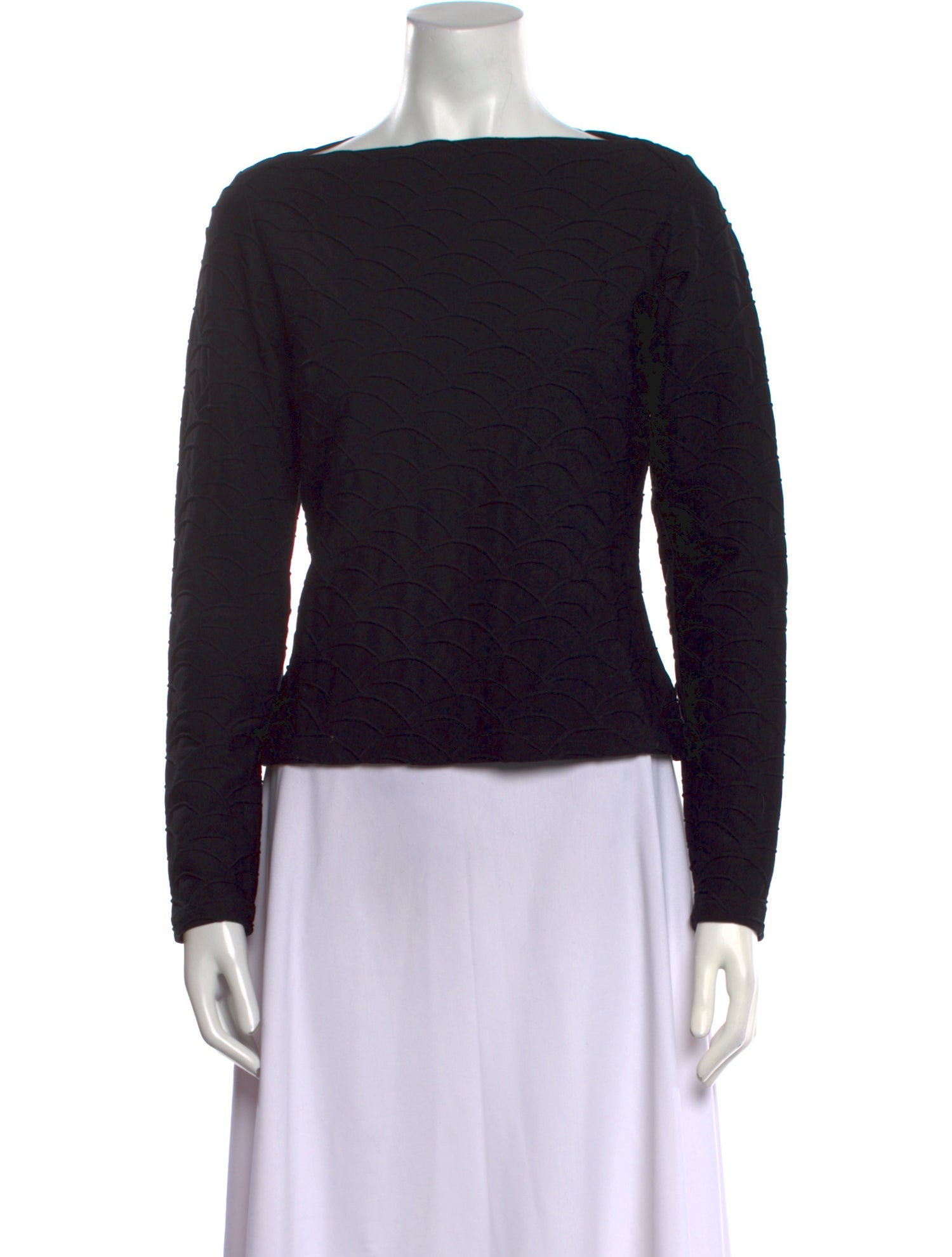 Anne Fontaine Bateau Neckline Long Sleeve Top