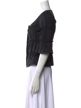 Anne Fontaine Square Neckline Three-Quarter Sleeve Crop Top