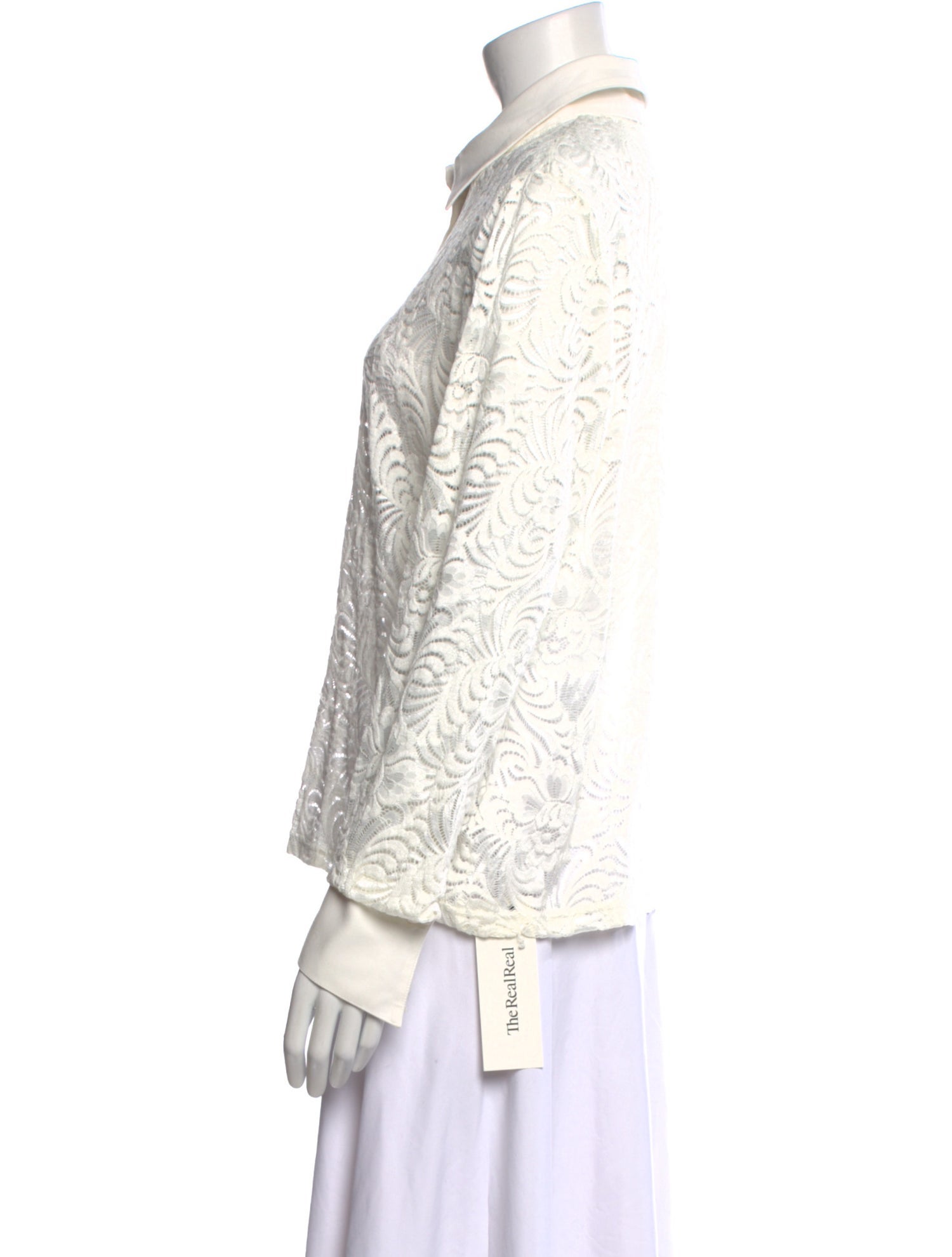 Anne Fontaine Printed Long Sleeve Button-Up Top