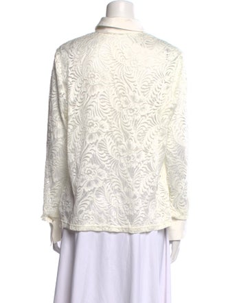 Anne Fontaine Printed Long Sleeve Button-Up Top