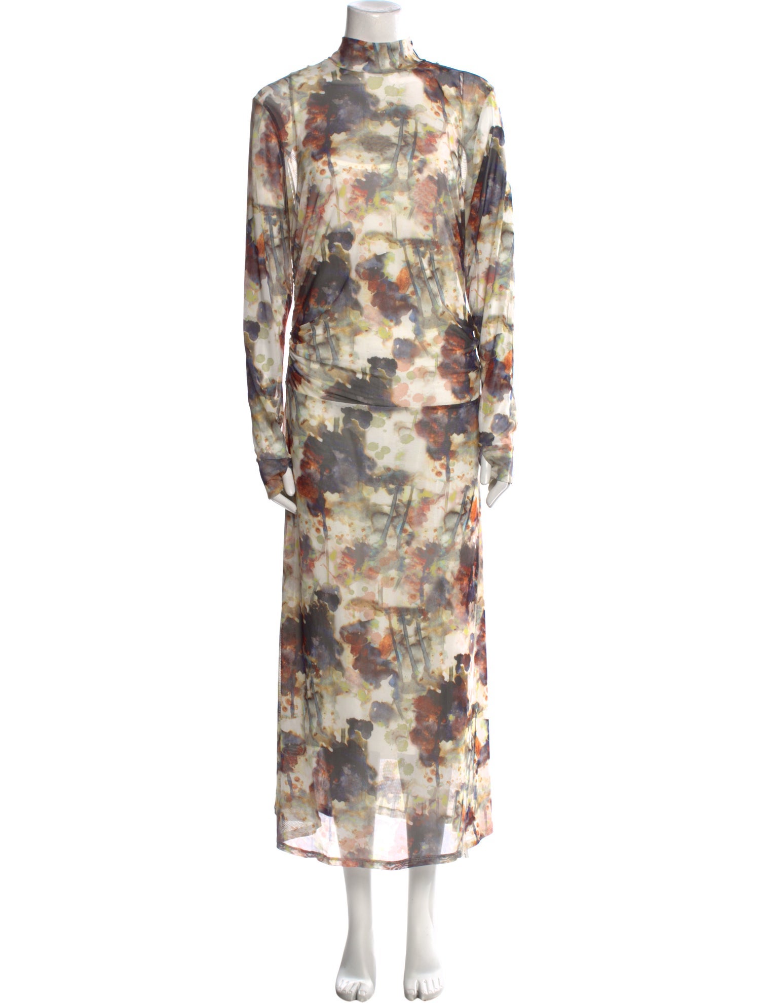 Anne Fontaine Tie-Dye Print Midi Length Dress