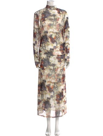 Anne Fontaine Tie-Dye Print Midi Length Dress