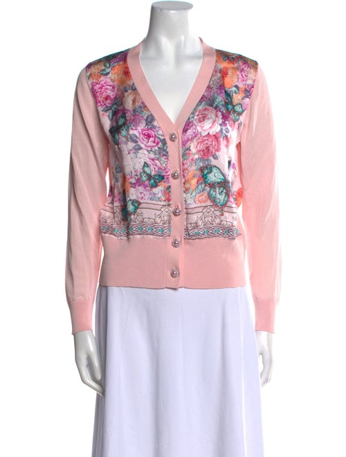 Anne Fontaine Floral Print V-Neck Sweater