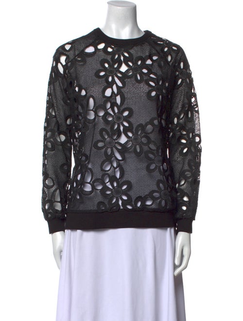 Anne Fontaine Lace Pattern Crew Neck Sweatshirt