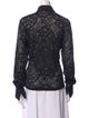 Anne Fontaine Lace Pattern Long Sleeve Button-Up Top