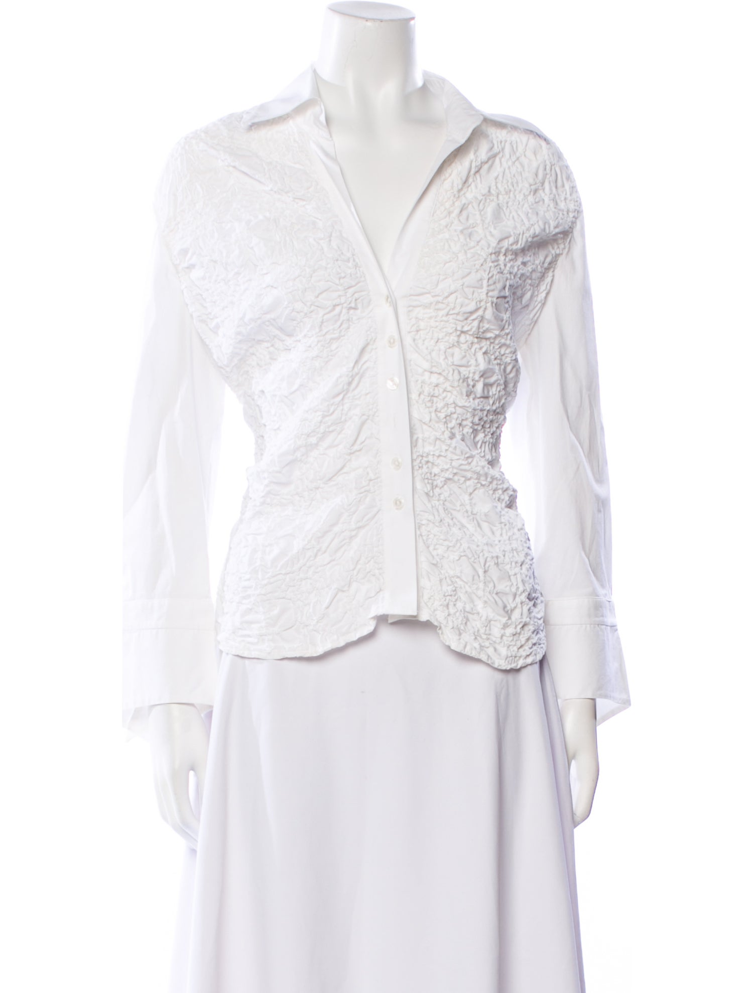 Anne Fontaine Long Sleeve Button-Up Top