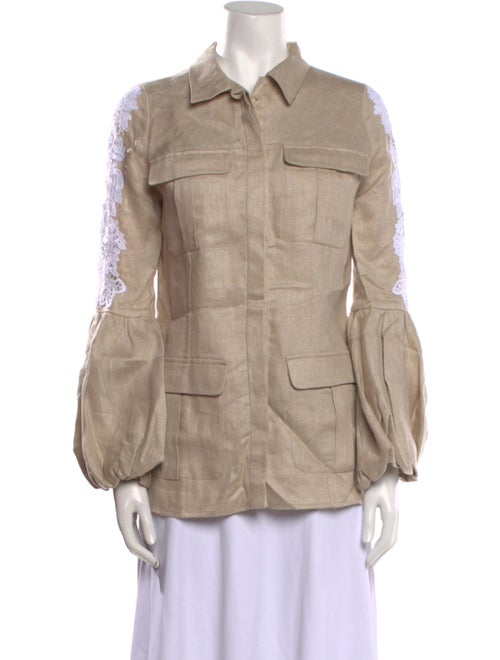 Anne Fontaine Linen Long Sleeve Button-Up Top