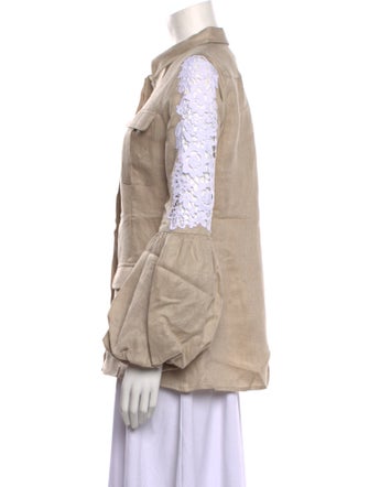 Anne Fontaine Linen Long Sleeve Button-Up Top