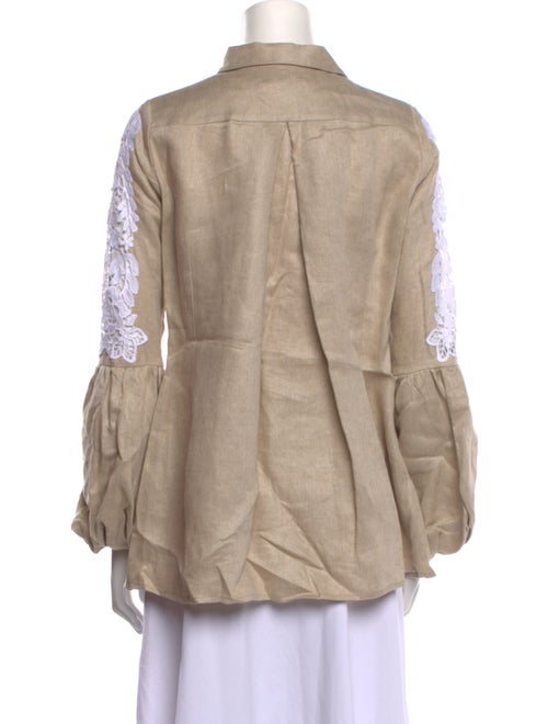 Anne Fontaine Linen Long Sleeve Button-Up Top