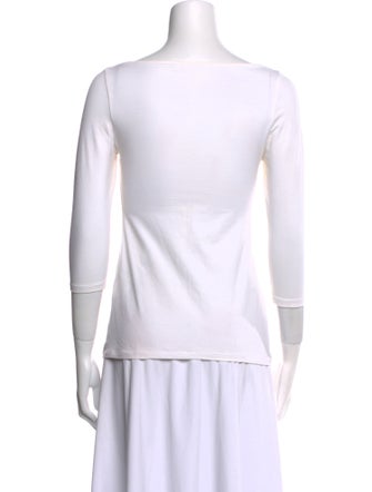 Anne Fontaine Graphic Print Bateau Neckline Top