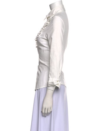 Anne Fontaine Three-Quarter Sleeve Button-Up Top