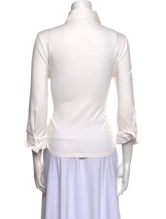 Anne Fontaine Three-Quarter Sleeve Button-Up Top