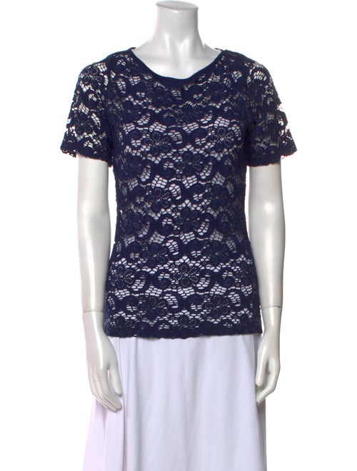 Anne Fontaine Lace Pattern Scoop Neck T-Shirt