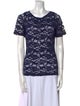 Anne Fontaine Lace Pattern Scoop Neck T-Shirt
