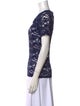 Anne Fontaine Lace Pattern Scoop Neck T-Shirt