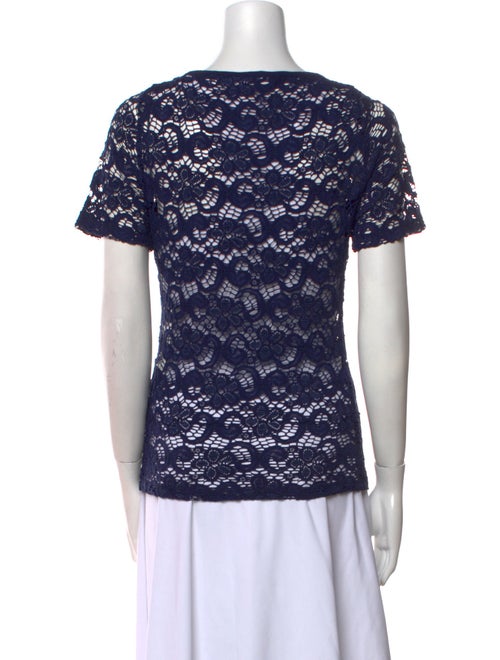 Anne Fontaine Lace Pattern Scoop Neck T-Shirt