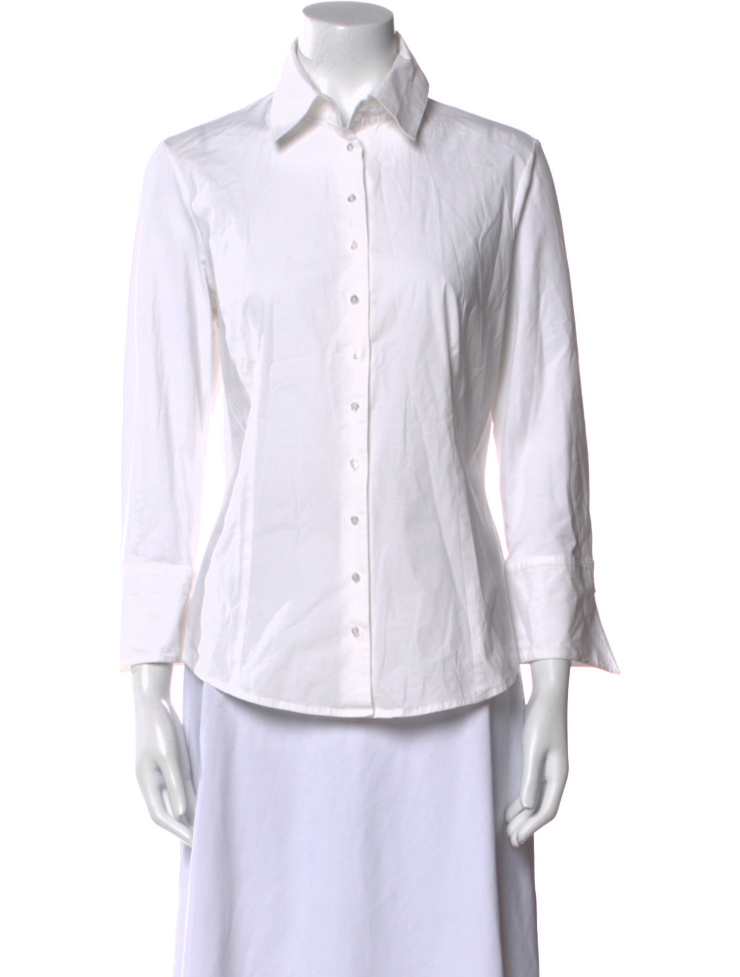 Anne Fontaine Three-Quarter Sleeve Button-Up Top