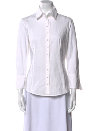 Anne Fontaine Three-Quarter Sleeve Button-Up Top